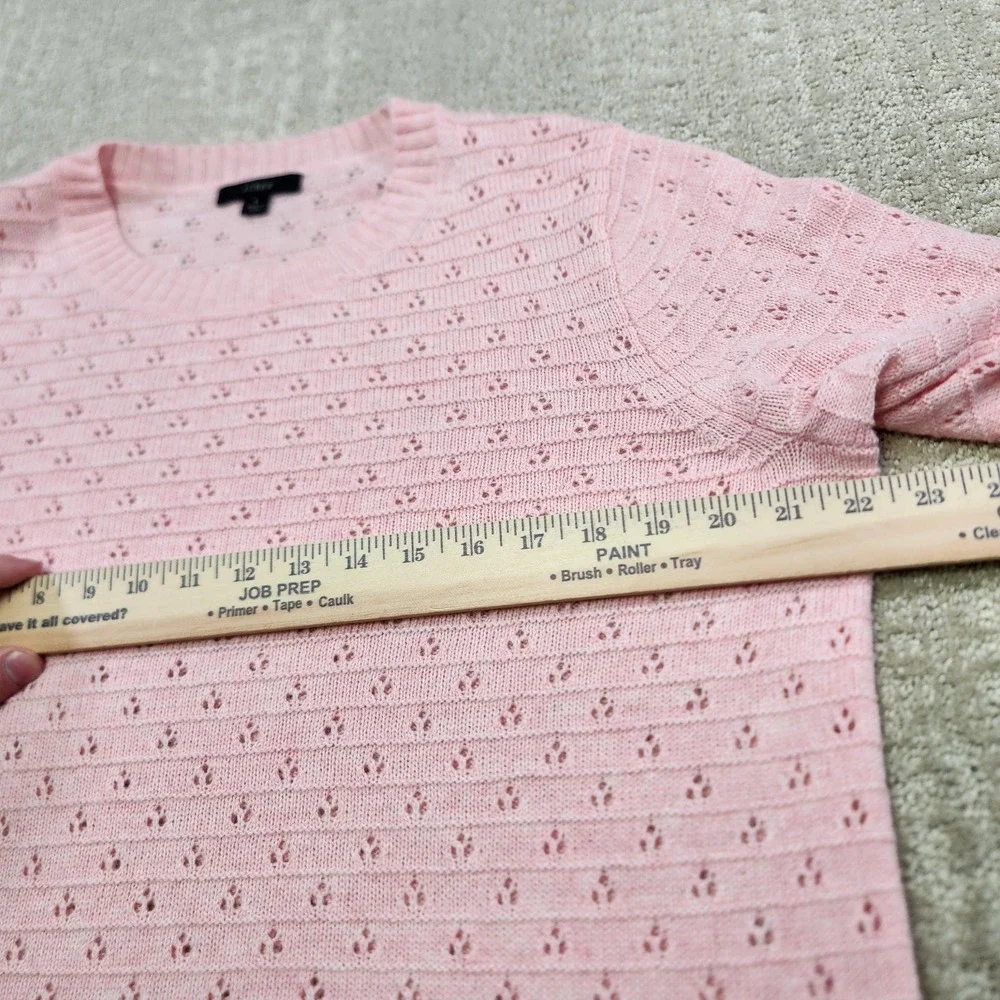 J Crew Sweater Women Large Birdseye Knit Wool Alpaca Blend Pointelle Crewneck‎